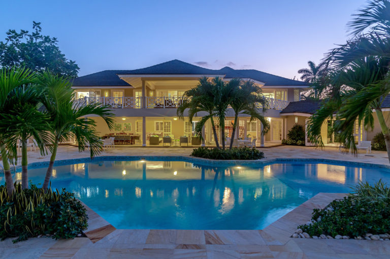 Night View of the pool and Villa Mara, Mammee Bay Estate